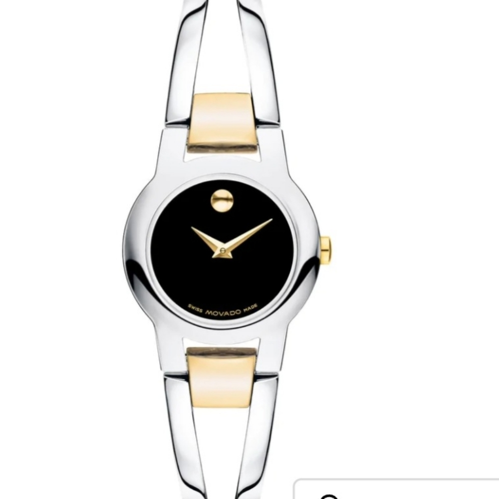 Movado Swiss Amorosa Two Tone Stainless Steel Womens Watch 0606893